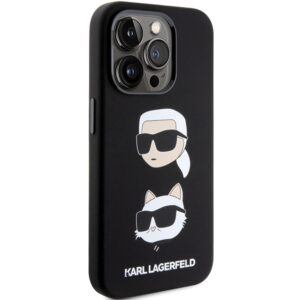 Karl Lagerfeld KLHCP15LSDHKCNK Apple iPhone 15 Pro 6.1" juodos spalvos Silicone Karl&Choupette Head - Image 4