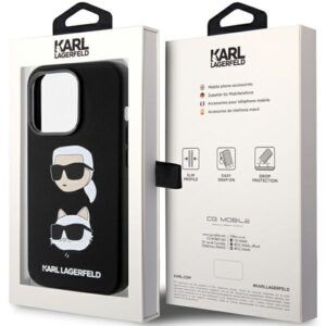 Karl Lagerfeld KLHCP15LSDHKCNK Apple iPhone 15 Pro 6.1" juodos spalvos Silicone Karl&Choupette Head - Image 8