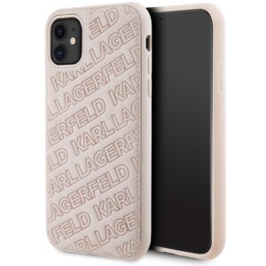 Karl Lagerfeld KLHCN61PQKPMP Apple iPhone 11 /Xr 6.1" rožinės spalvos kietas dėklas Quilted K Pattern - Image 1