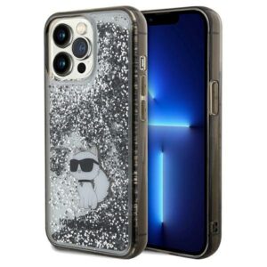Karl Lagerfeld KLHCP13LLKCNSK Apple iPhone 13 Pro / 13 6.1" skaidrus kietas dėklas Liquid Glitter Choupette - Image 1