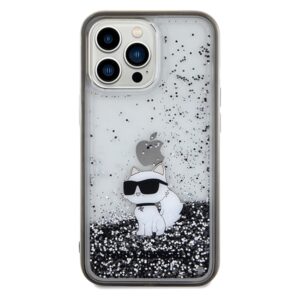 Karl Lagerfeld KLHCP13LLKCNSK Apple iPhone 13 Pro / 13 6.1" skaidrus kietas dėklas Liquid Glitter Choupette - Image 3