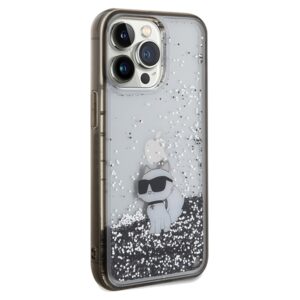 Karl Lagerfeld KLHCP13LLKCNSK Apple iPhone 13 Pro / 13 6.1" skaidrus kietas dėklas Liquid Glitter Choupette - Image 4