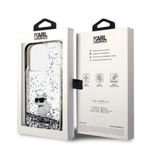 Karl Lagerfeld KLHCP14LLKCNSK Apple iPhone 14 Pro 6.1" skaidrus kietas dėklas Liquid Glitter Choupette - Image 8