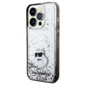 Karl Lagerfeld KLHCP14LLKCNSK Apple iPhone 14 Pro 6.1" skaidrus kietas dėklas Liquid Glitter Choupette - Image 2