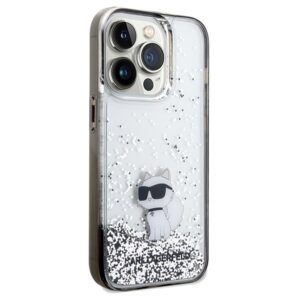 Karl Lagerfeld KLHCP14LLKCNSK Apple iPhone 14 Pro 6.1" skaidrus kietas dėklas Liquid Glitter Choupette - Image 4