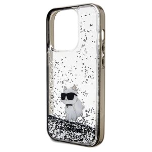 Karl Lagerfeld KLHCP14LLKCNSK Apple iPhone 14 Pro 6.1" skaidrus kietas dėklas Liquid Glitter Choupette - Image 6