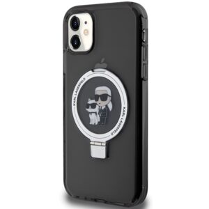 Karl Lagerfeld KLHMN61HMRSKCK Apple iPhone 11/ Xr 6.1" juodos spalvos kietas dėklas Ring Stand Karl&Choupettte Ma - Image 2