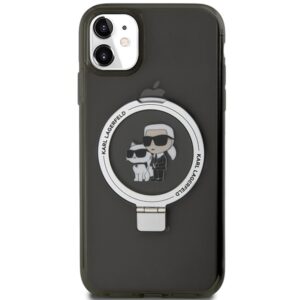 Karl Lagerfeld KLHMN61HMRSKCK Apple iPhone 11/ Xr 6.1" juodos spalvos kietas dėklas Ring Stand Karl&Choupettte Ma - Image 3