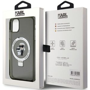 Karl Lagerfeld KLHMN61HMRSKCK Apple iPhone 11/ Xr 6.1" juodos spalvos kietas dėklas Ring Stand Karl&Choupettte Ma - Image 8