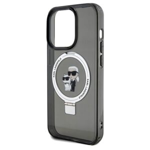 Karl Lagerfeld KLHMP13XHMRSKCK Apple iPhone 13 Pro Max 6.7" juodos spalvos kietas dėklas Ring Stand Karl&Choupettt - Image 6