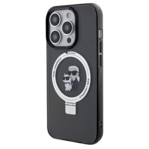 Karl Lagerfeld KLHMP14LHMRSKCK Apple iPhone 14 Pro 6.1" juodos spalvos kietas dėklas Ring Stand Karl&Choupettte Ma - Image 2