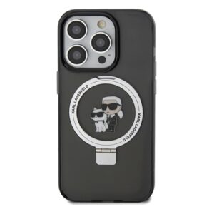 Karl Lagerfeld KLHMP14LHMRSKCK Apple iPhone 14 Pro 6.1" juodos spalvos kietas dėklas Ring Stand Karl&Choupettte Ma - Image 3