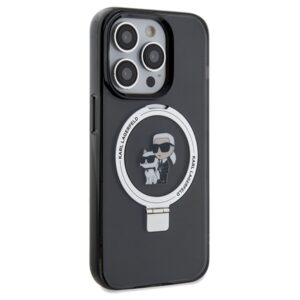 Karl Lagerfeld KLHMP14LHMRSKCK Apple iPhone 14 Pro 6.1" juodos spalvos kietas dėklas Ring Stand Karl&Choupettte Ma - Image 4