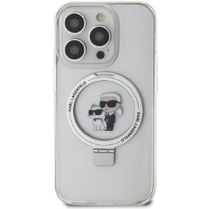Karl Lagerfeld KLHMP13LHMRSKCH Apple iPhone 13 Pro / 13 6.1" baltos spalvos kietas dėklas Ring Stand Karl&Choupettt - Image 3