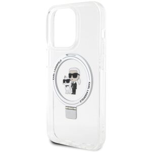 Karl Lagerfeld KLHMP13LHMRSKCH Apple iPhone 13 Pro / 13 6.1" baltos spalvos kietas dėklas Ring Stand Karl&Choupettt - Image 6