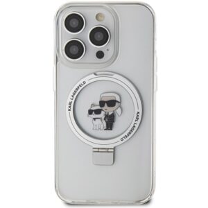 Karl Lagerfeld KLHMP13XHMRSKCH Apple iPhone 13 Pro Max 6.7" baltos spalvos kietas dėklas Ring Stand Karl&Choupettte - Image 3