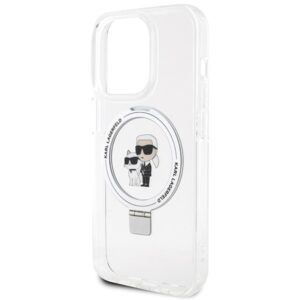 Karl Lagerfeld KLHMP13XHMRSKCH Apple iPhone 13 Pro Max 6.7" baltos spalvos kietas dėklas Ring Stand Karl&Choupettte - Image 6