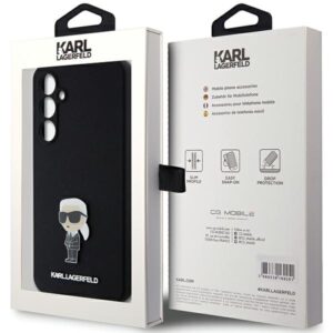 Karl Lagerfeld KLHCS23FEMHKNPK S23 FES711 juodos spalvos Silicone Ikonik Metal Pin - Image 8