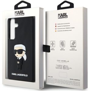 Karl Lagerfeld KLHCS24S3DRKINK S24 S921 juodos spalvos kietas dėklas 3D Rubber Ikonik - Image 8