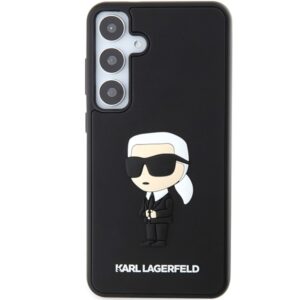 Karl Lagerfeld KLHCS24M3DRKINK S24+ S926 juodos spalvos kietas dėklas 3D Rubber Ikonik - Image 3