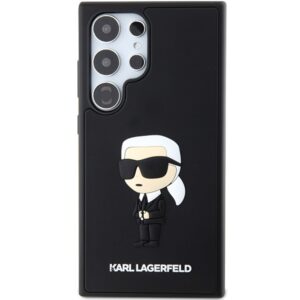 Karl Lagerfeld KLHCS24L3DRKINK S24 Ultra S928 juodos spalvos kietas dėklas 3D Rubber Ikonik - Image 3