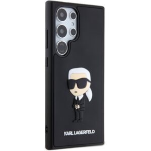 Karl Lagerfeld KLHCS24L3DRKINK S24 Ultra S928 juodos spalvos kietas dėklas 3D Rubber Ikonik - Image 4