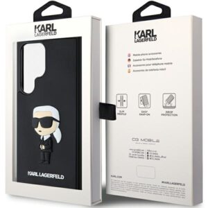 Karl Lagerfeld KLHCS24L3DRKINK S24 Ultra S928 juodos spalvos kietas dėklas 3D Rubber Ikonik - Image 8
