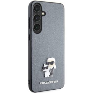 Karl Lagerfeld KLHCS24SPSAKCMPG S24 S921 kietas dėklas pilkos spalvos Saffiano Karl & Choupette Metal Pin - Image 4