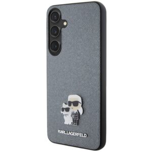 Karl Lagerfeld KLHCS24MPSAKCMPG S24+ S926 kietas dėklas pilkos spalvos Saffiano Karl & Choupette Metal Pin - Image 2