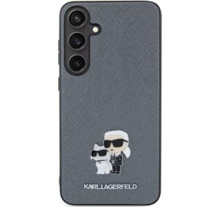Karl Lagerfeld KLHCS24MPSAKCMPG S24+ S926 kietas dėklas pilkos spalvos Saffiano Karl & Choupette Metal Pin - Image 3