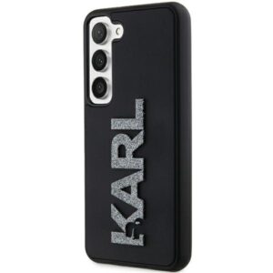 Karl Lagerfeld KLHCS23S3DMBKCK S23 S911 juodos spalvos kietas dėklas 3D Rubber Glitter Logo - Image 2