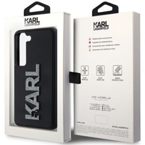 Karl Lagerfeld KLHCS23S3DMBKCK S23 S911 juodos spalvos kietas dėklas 3D Rubber Glitter Logo - Image 8