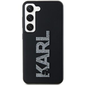 Karl Lagerfeld KLHCS23M3DMBKCK S23+ S916 juodos spalvos kietas dėklas 3D Rubber Glitter Logo - Image 3
