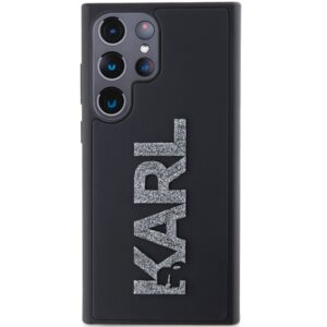 Karl Lagerfeld KLHCS23L3DMBKCK S23 Ultra S918 juodos spalvos kietas dėklas 3D Rubber Glitter Logo - Image 2