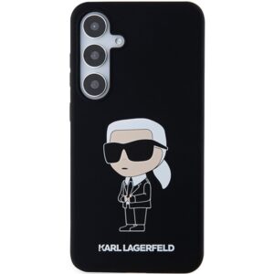 Karl Lagerfeld KLHCS24SSNIKBCK S24 S921 kietas dėklas juodos spalvos Silicone Ikonik - Image 3