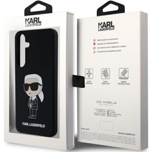 Karl Lagerfeld KLHCS24SSNIKBCK S24 S921 kietas dėklas juodos spalvos Silicone Ikonik - Image 8