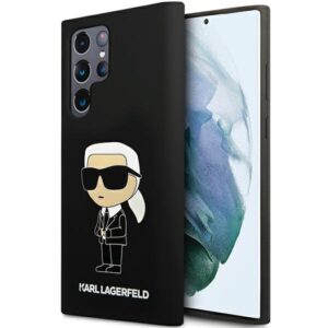 Karl Lagerfeld KLHCS24LSNIKBCK S24 Ultra S928 kietas dėklas juodos spalvos Silicone Ikonik - Image 1