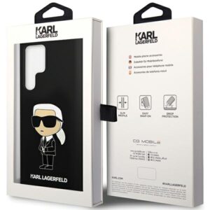 Karl Lagerfeld KLHCS24LSNIKBCK S24 Ultra S928 kietas dėklas juodos spalvos Silicone Ikonik - Image 8
