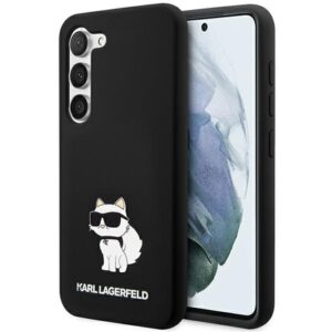 Karl Lagerfeld KLHCS24SSNCHBCK S24 S921 kietas dėklas juodos spalvos Silicone Choupette - Image 1