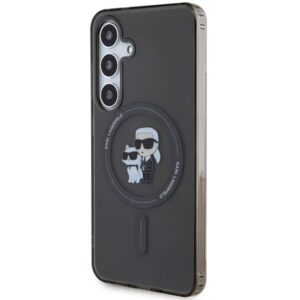 Karl Lagerfeld KLHMS24SHGKCNOK S24 S921 juodos spalvos kietas dėklas IML Karl&Choupette MagSafe - Image 2