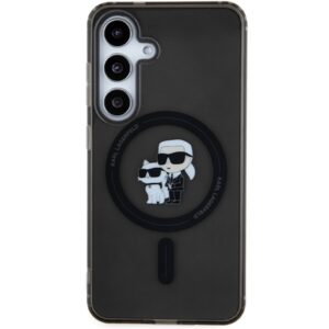 Karl Lagerfeld KLHMS24SHGKCNOK S24 S921 juodos spalvos kietas dėklas IML Karl&Choupette MagSafe - Image 3