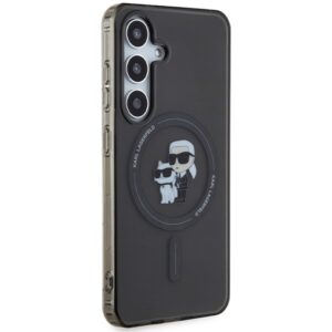 Karl Lagerfeld KLHMS24SHGKCNOK S24 S921 juodos spalvos kietas dėklas IML Karl&Choupette MagSafe - Image 4