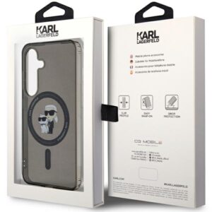 Karl Lagerfeld KLHMS24SHGKCNOK S24 S921 juodos spalvos kietas dėklas IML Karl&Choupette MagSafe - Image 8