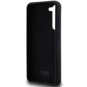 Karl Lagerfeld KLHCS23MSMHKCNPK S23+ S916 kietas dėklas juodos spalvos Silicone Karl&Choupette Metal Pin - Image 7