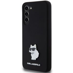 Karl Lagerfeld KLHCS23MSMHCNPK S23+ S916 juodos spalvos kietas dėklas Silicone Choupette Metal Pin - Image 2