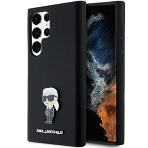Karl Lagerfeld KLHCS23LSMHKNPK S23 Ultra S918 juodos spalvos Silicone Ikonik Metal Pin
