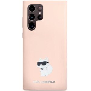 Karl Lagerfeld KLHCS23LSMHCNPP S23 UltraS918 rožinės spalvos Silicone Choupette Metal Pin - Image 3