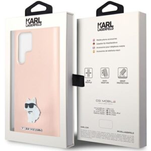 Karl Lagerfeld KLHCS23LSMHCNPP S23 UltraS918 rožinės spalvos Silicone Choupette Metal Pin - Image 8