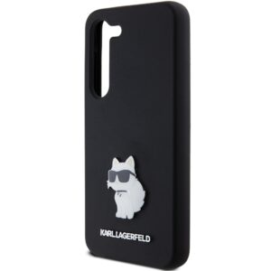 Karl Lagerfeld KLHCS24SSMHCNPK S24 S921 juodos spalvos kietas dėklas Silicone Choupette Metal Pin - Image 6