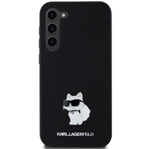 Karl Lagerfeld KLHCS24MSMHCNPK S24+ S926 juodos spalvos kietas dėklas Silicone Choupette Metal Pin - Image 3